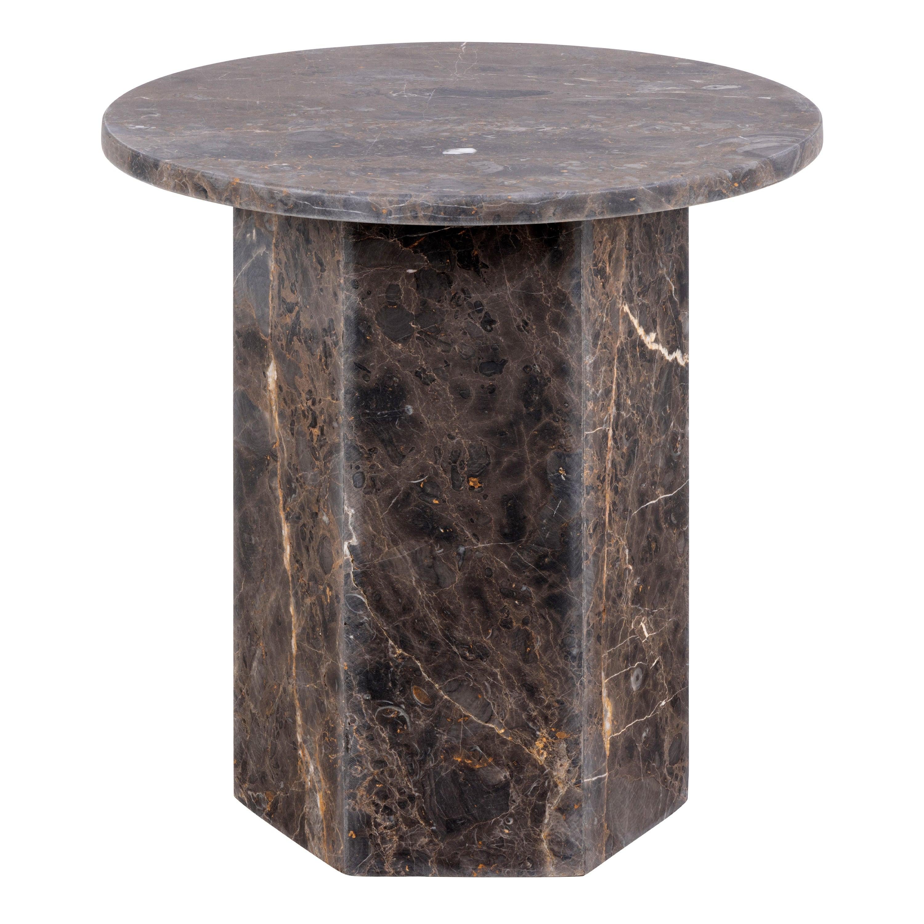 Naxos Round Side Table in Marron Marble - image 2