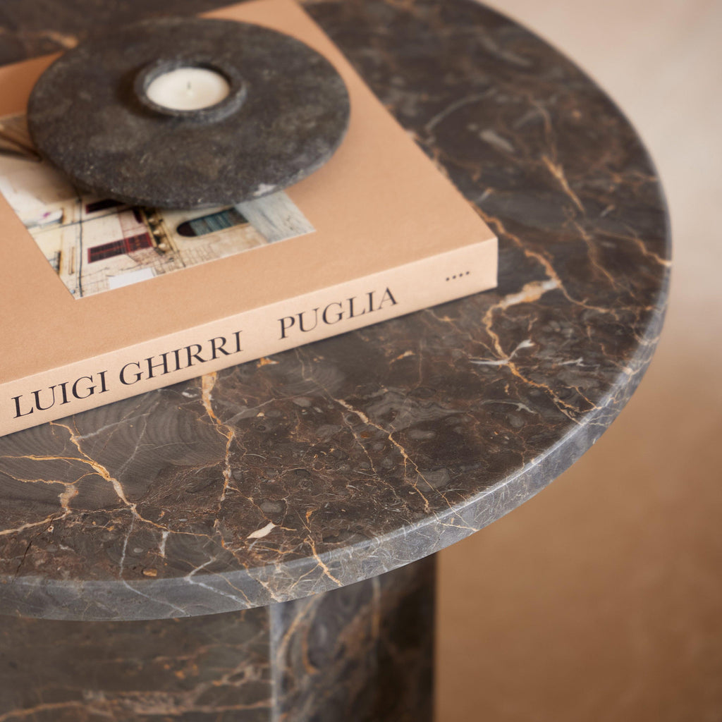 Naxos Round Side Table in Marron Marble - image 4