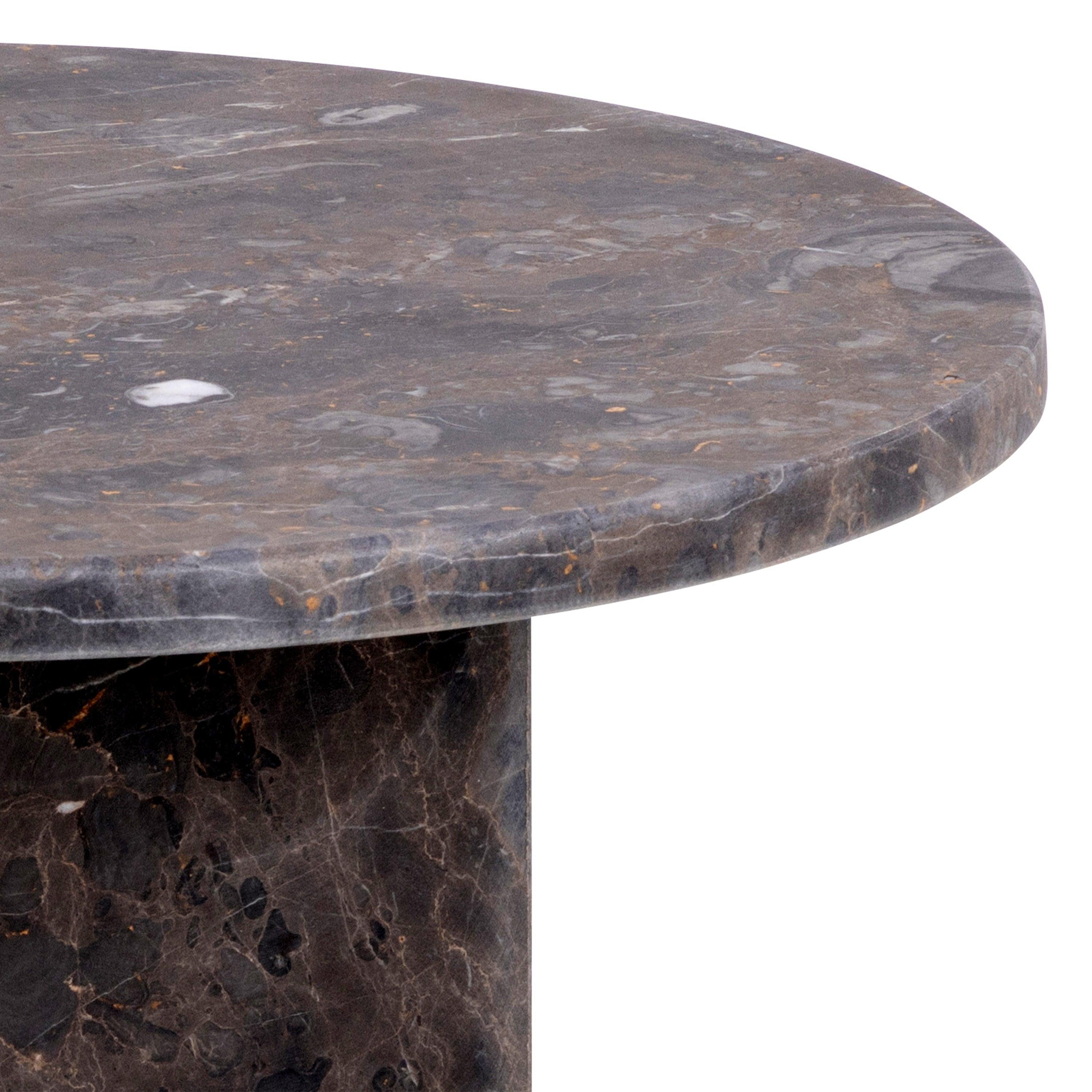 Naxos Round Side Table in Marron Marble - image 5