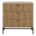 Albany Chest of 3 Drawers in Oak/Black Legs - image 2
