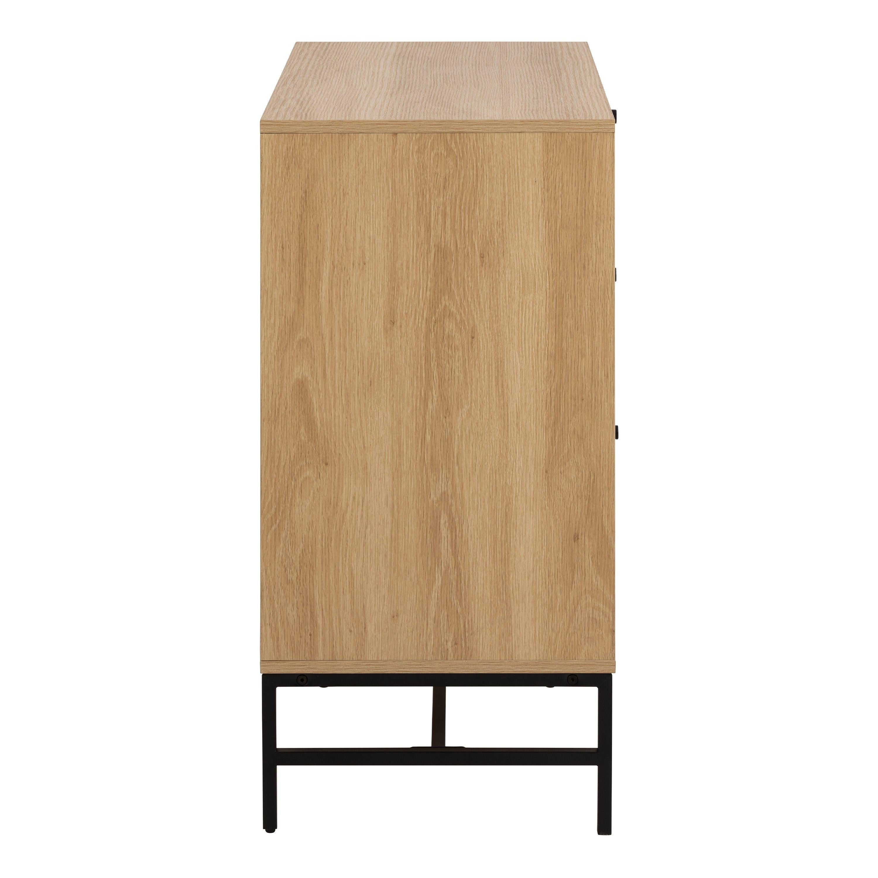 Albany Chest of 3 Drawers in Oak/Black Legs - image 3