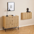 Albany Chest of 3 Drawers in Oak/Black Legs - image 5