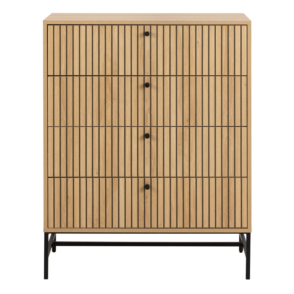 Albany Chest of 4 Drawers in Oak/Black Legs - image 2