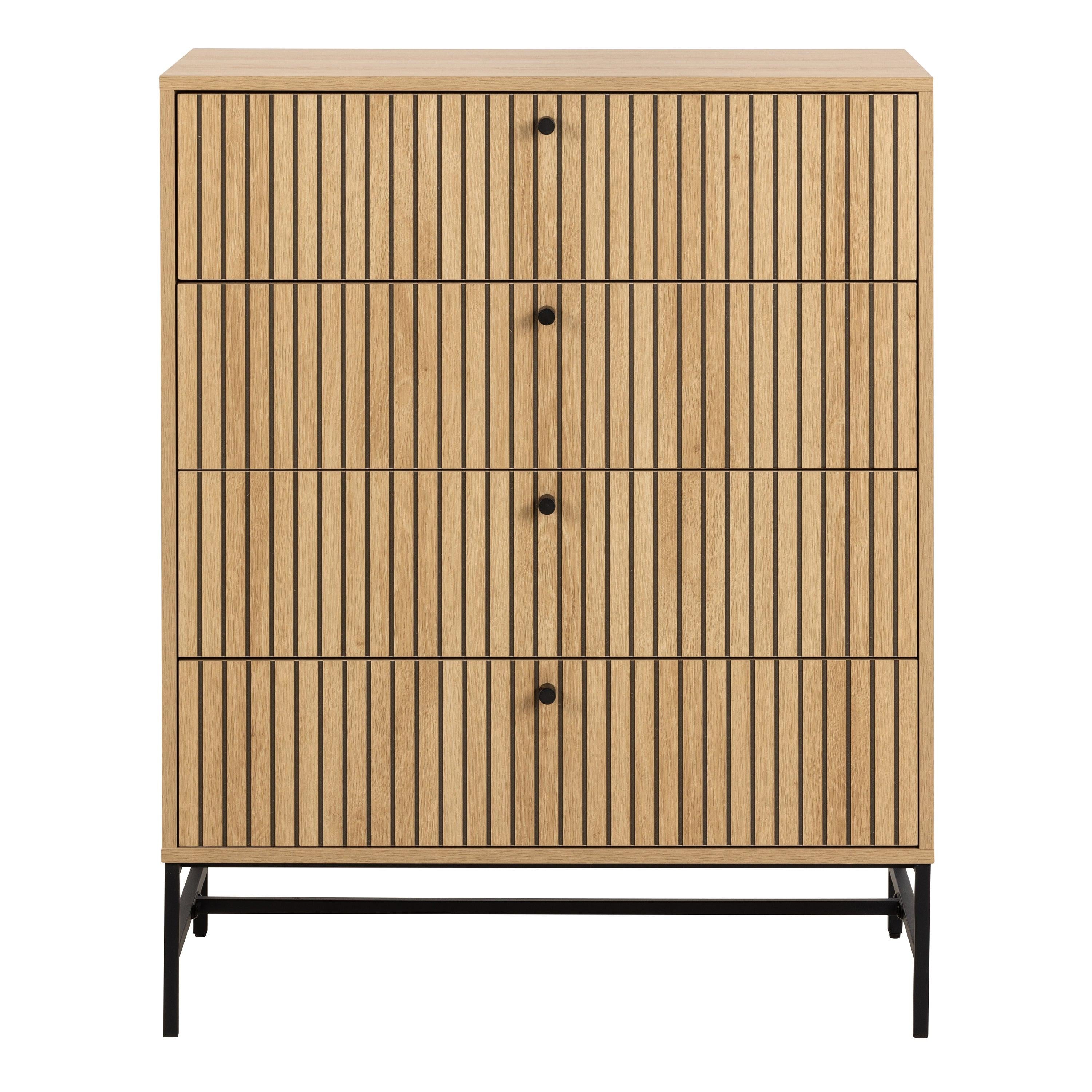 Albany Chest of 4 Drawers in Oak/Black Legs - image 2