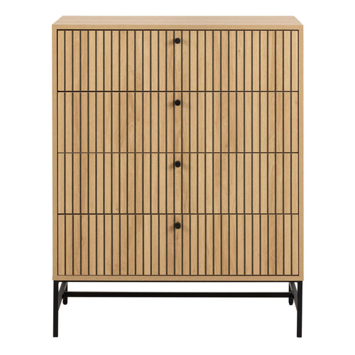 Albany Chest of 4 Drawers in Oak/Black Legs - image 2