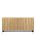 Albany Wide Chest of 6 Drawers in Oak/Black Legs - image 2