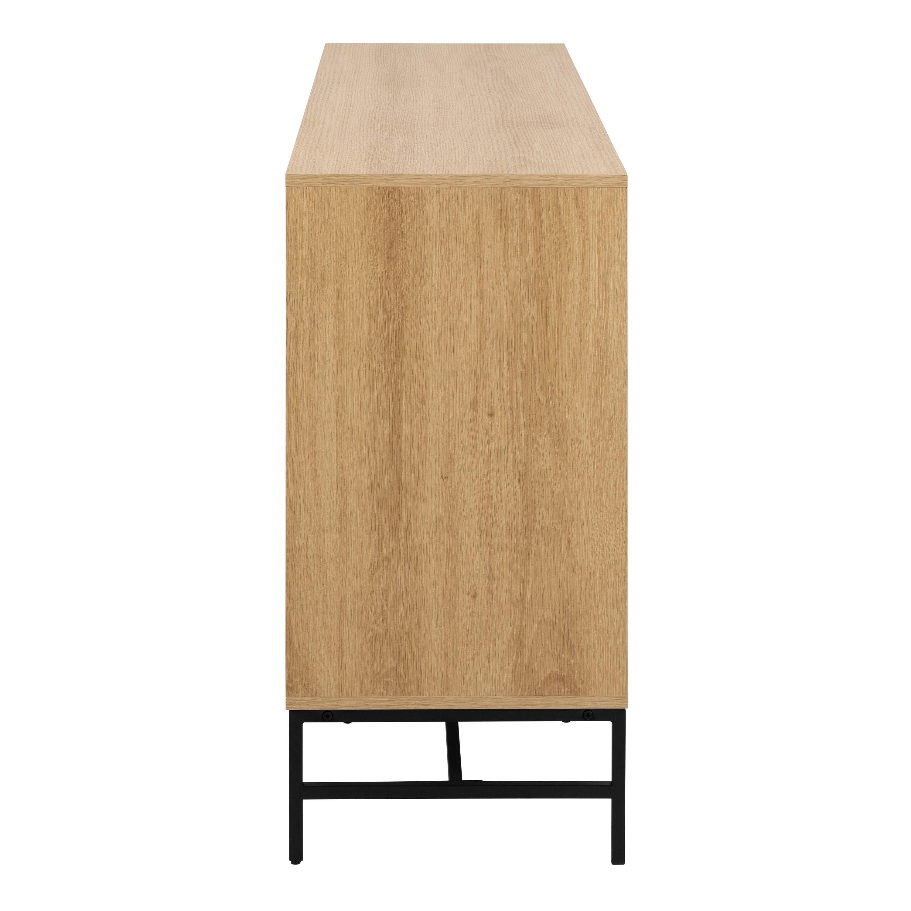 Albany Wide Chest of 6 Drawers in Oak/Black Legs - image 3