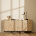 Albany Wide Chest of 6 Drawers in Oak/Black Legs - image 5