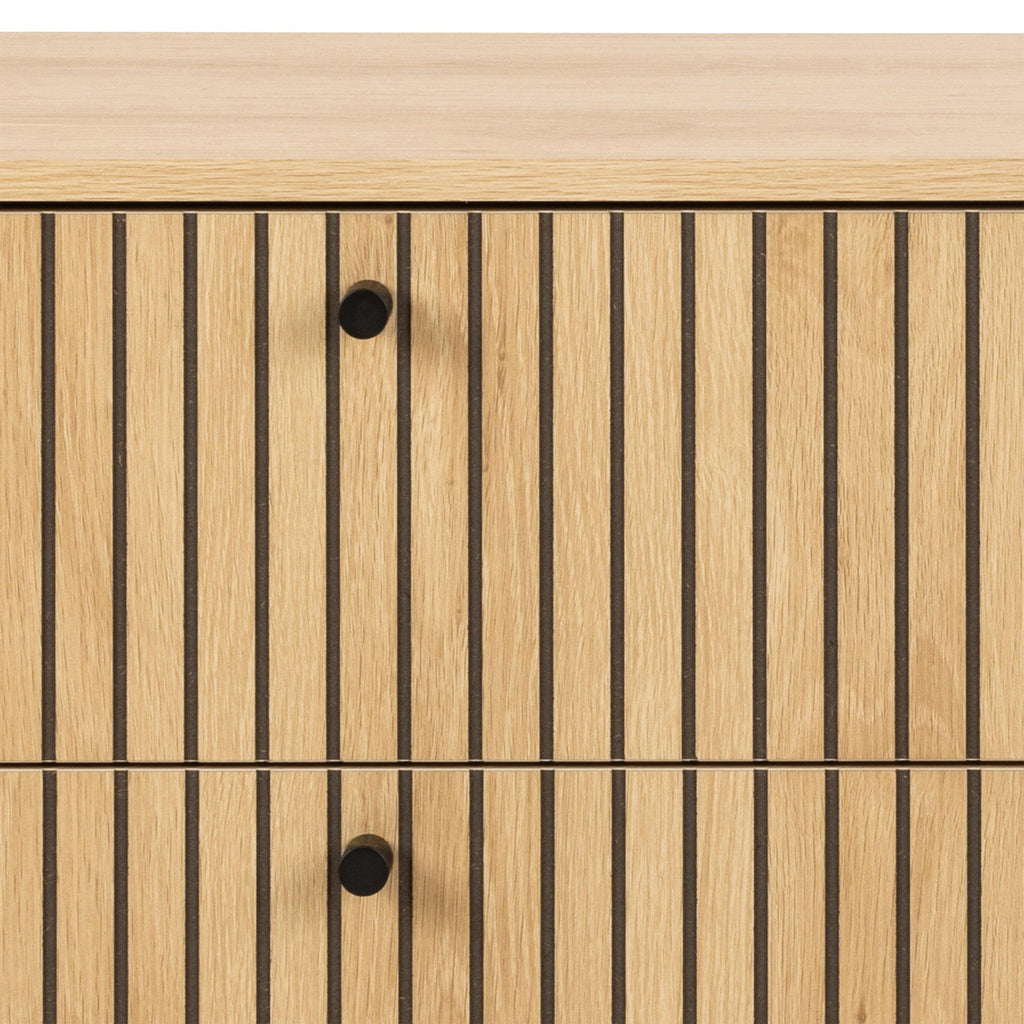 Albany Wide Chest of 6 Drawers in Oak/Black Legs - image 6