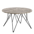 Prunus Round Coffee Table in Brown Marble and Matt Black Coated Steel Base 80x46.4cm
