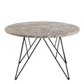 Prunus Round Coffee Table in Brown Marble and Matt Black Coated Steel Base 80x46.4cm - image 2