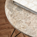 Prunus Round Coffee Table in Brown Marble and Matt Black Coated Steel Base 80x46.4cm - image 5