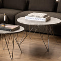Prunus Round Coffee Table with Grey-Brown Marble Top - image 4