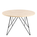 Prunus Round Coffee Table in Matt Beige and Matt Black Coated Steel Base 80x46.4cm - image 2