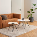 Prunus Round Coffee Table in Matt Beige and Matt Black Coated Steel Base 80x46.4cm - image 3