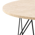 Prunus Round Coffee Table in Matt Beige and Matt Black Coated Steel Base 80x46.4cm - image 5