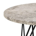 Prunus round Side Table in Grey Marble and Black Coated Steel Base 55x41.4cm - image 5