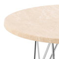 Prunus Round Side Table in Matt Beige and Chrome Steel Base 55x41.4cm - image 5