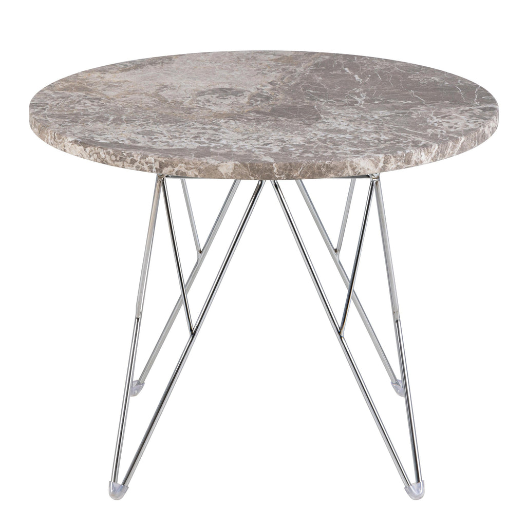 Prunus Round Side Table with Grey-Brown Marble Top - image 2