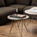 Prunus Round Side Table with Grey-Brown Marble Top - image 4