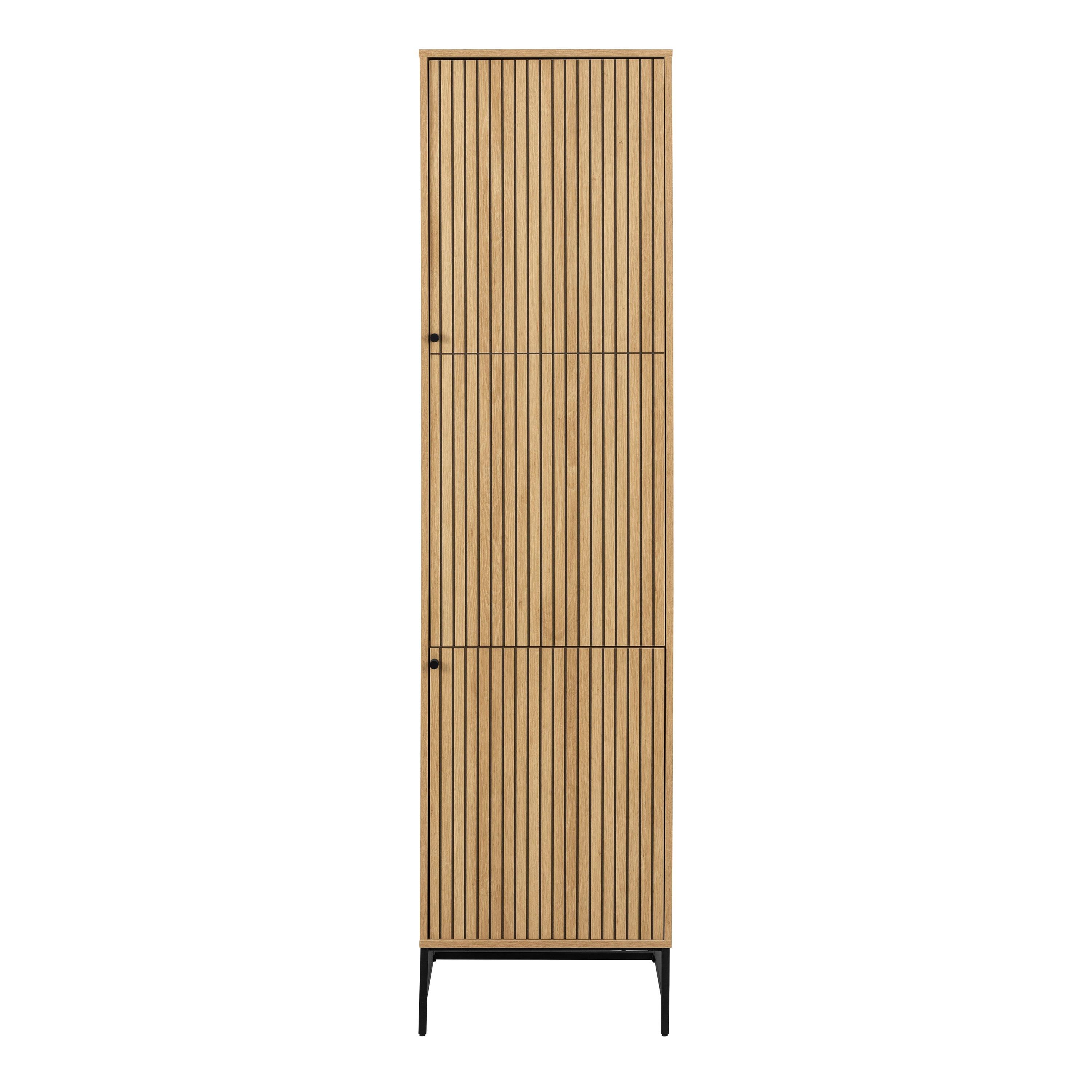 Albany Wardrobe 2 Doors in Oak/Black Legs - image 2