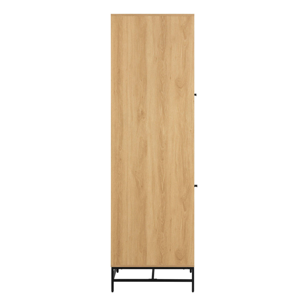 Albany Wardrobe 2 Doors in Oak/Black Legs - image 3