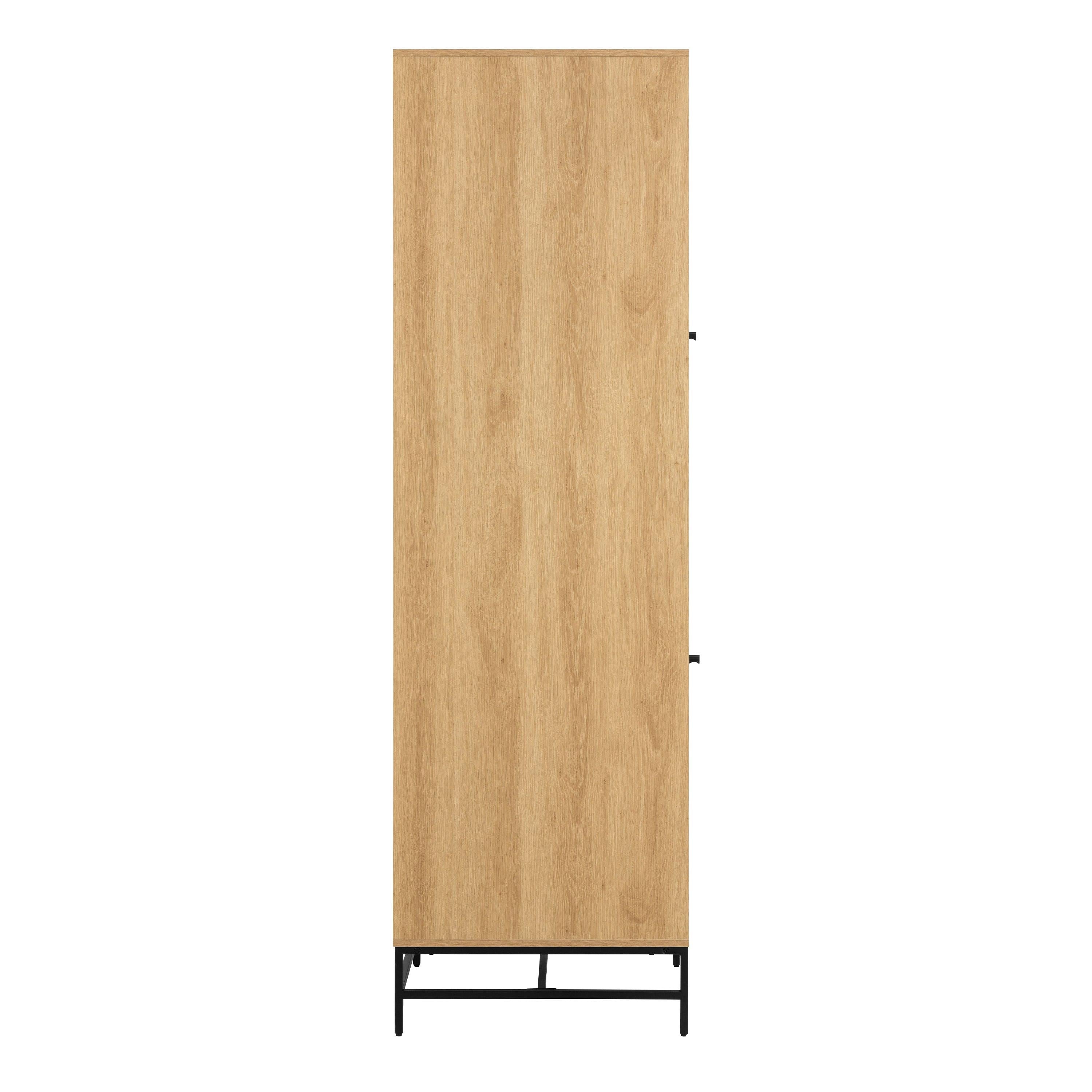 Albany Wardrobe 2 Doors in Oak/Black Legs - image 3