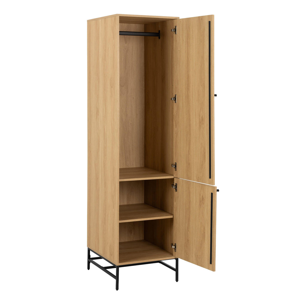 Albany Wardrobe 2 Doors in Oak/Black Legs - image 4
