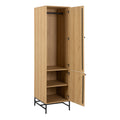 Albany Wardrobe 2 Doors in Oak/Black Legs - image 4