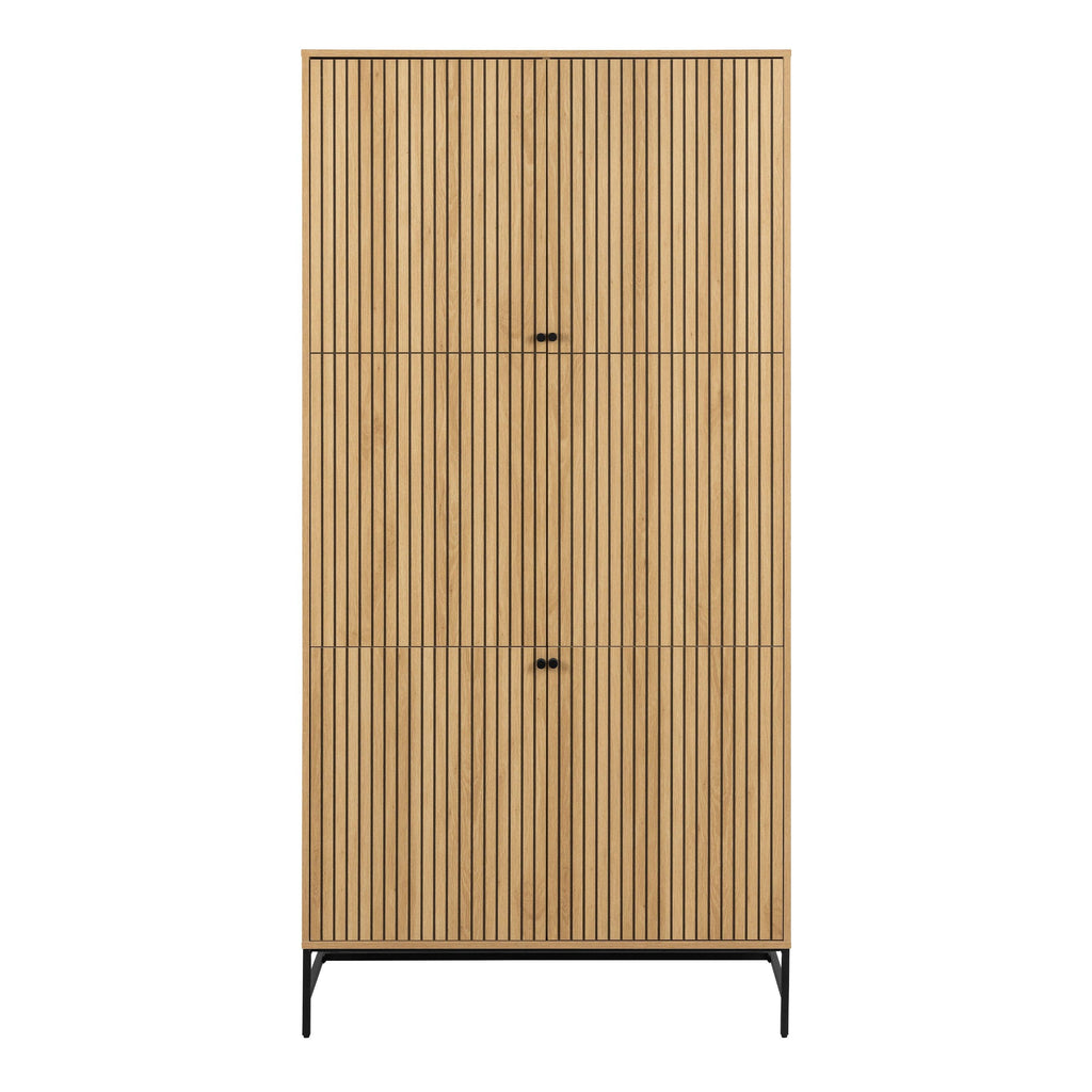 Albany Wardrobe 4 Doors in Black/Oak - image 2