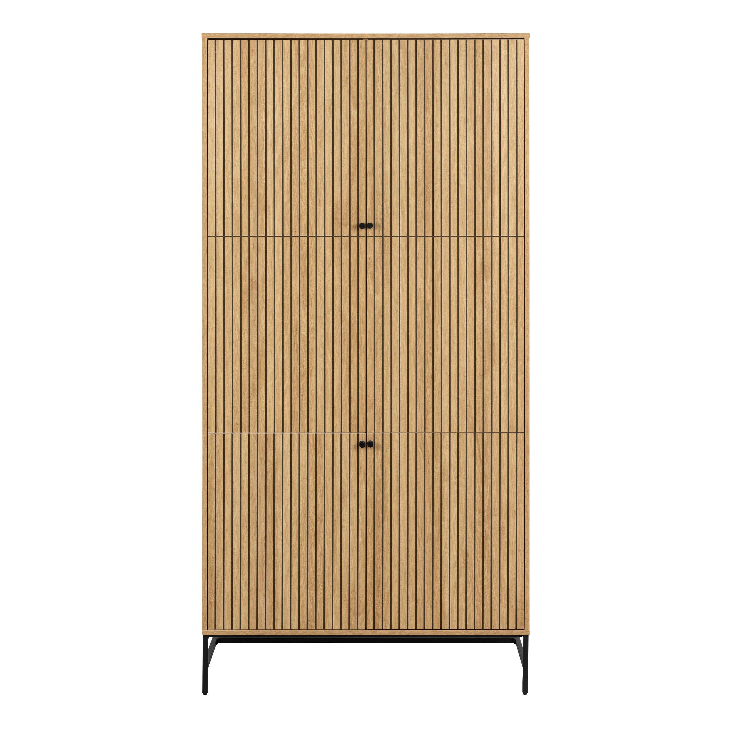 Albany Wardrobe 4 Doors in Black/Oak - image 2