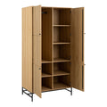Albany Wardrobe 4 Doors in Black/Oak - image 4