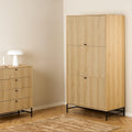 Albany Wardrobe 4 Doors in Black/Oak - image 5