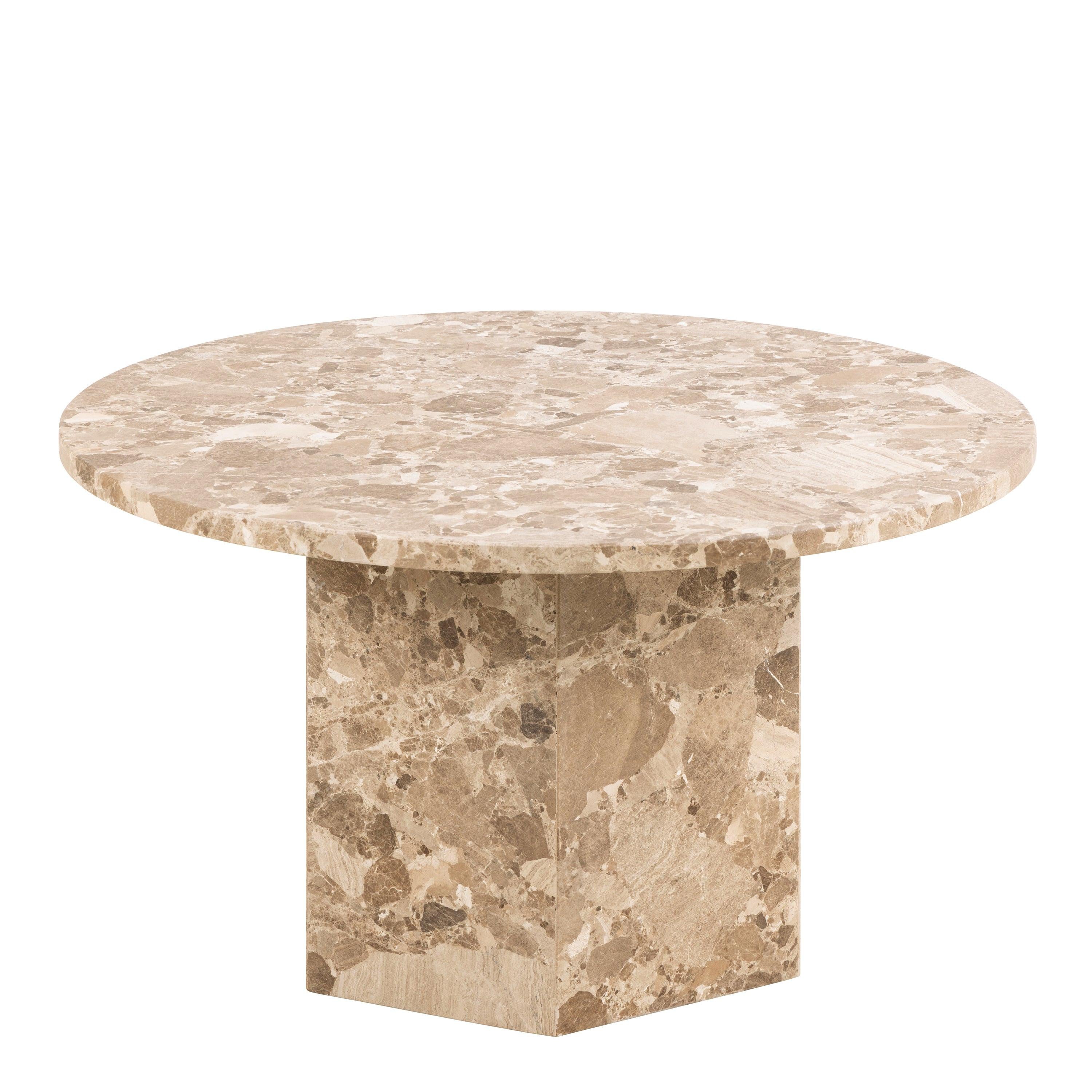 Naxos Round Coffee Table in Brown Marble - image 2