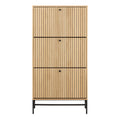 Albany Shoe Cabinet 3 Flip Down Doors in Oak/Black Legs - image 2