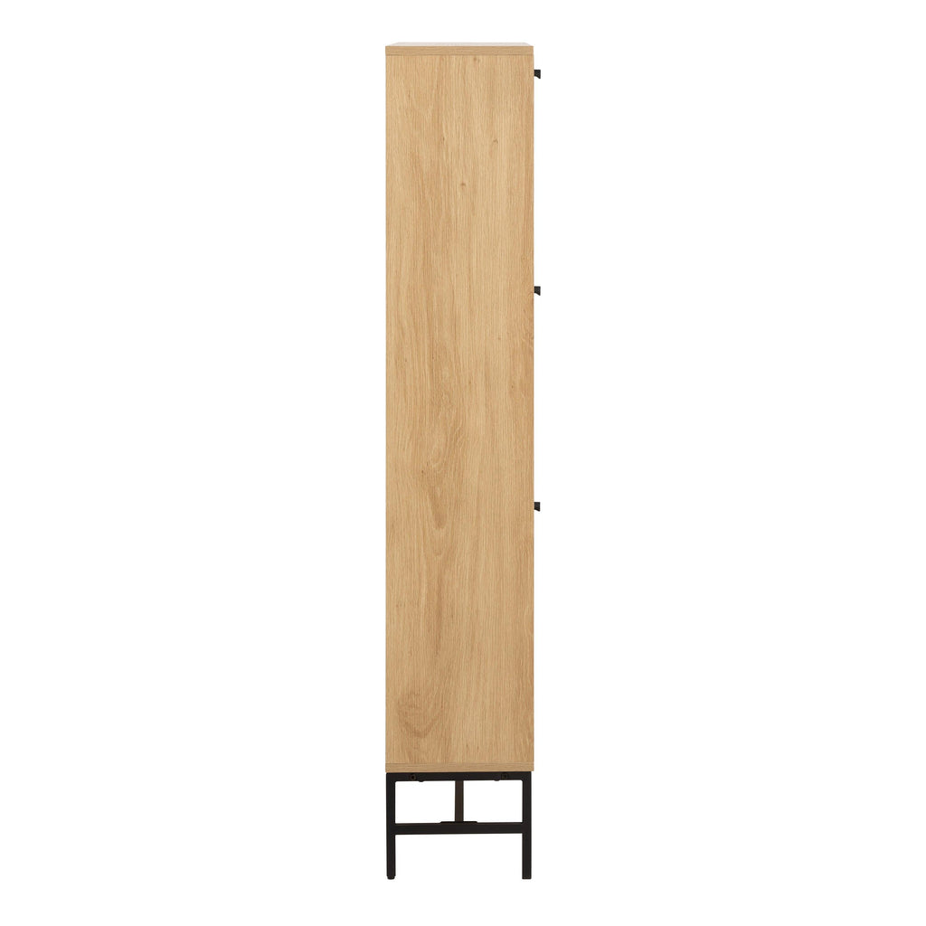 Albany Shoe Cabinet 3 Flip Down Doors in Oak/Black Legs - image 3