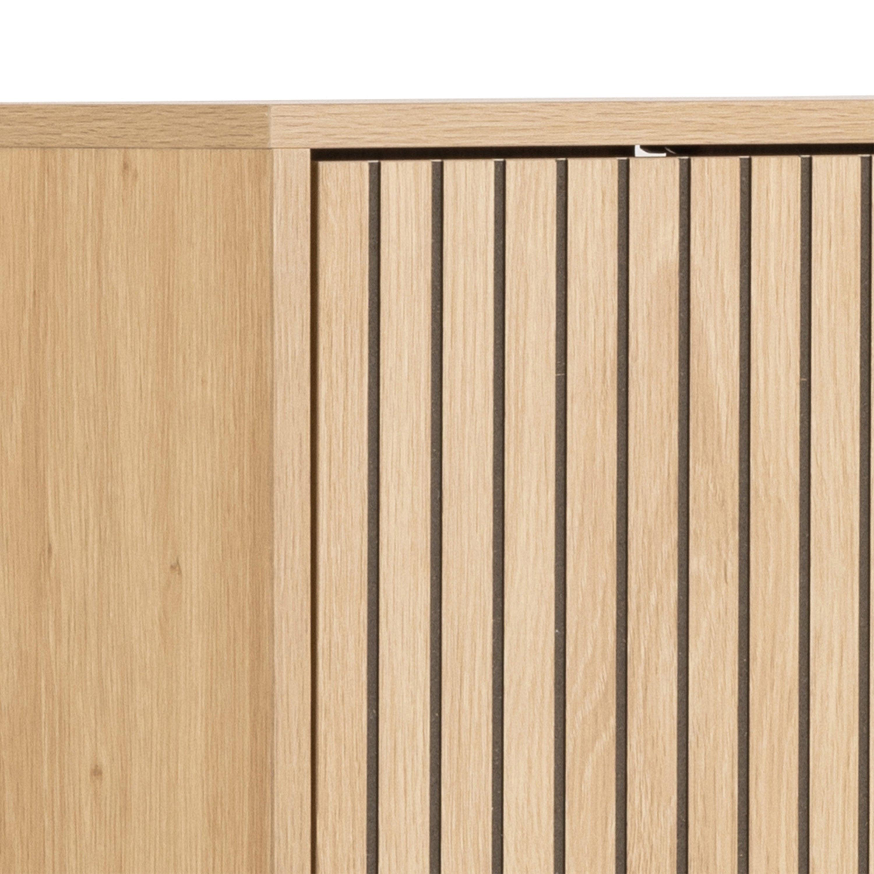 Albany Shoe Cabinet 3 Flip Down Doors in Oak/Black Legs - image 7