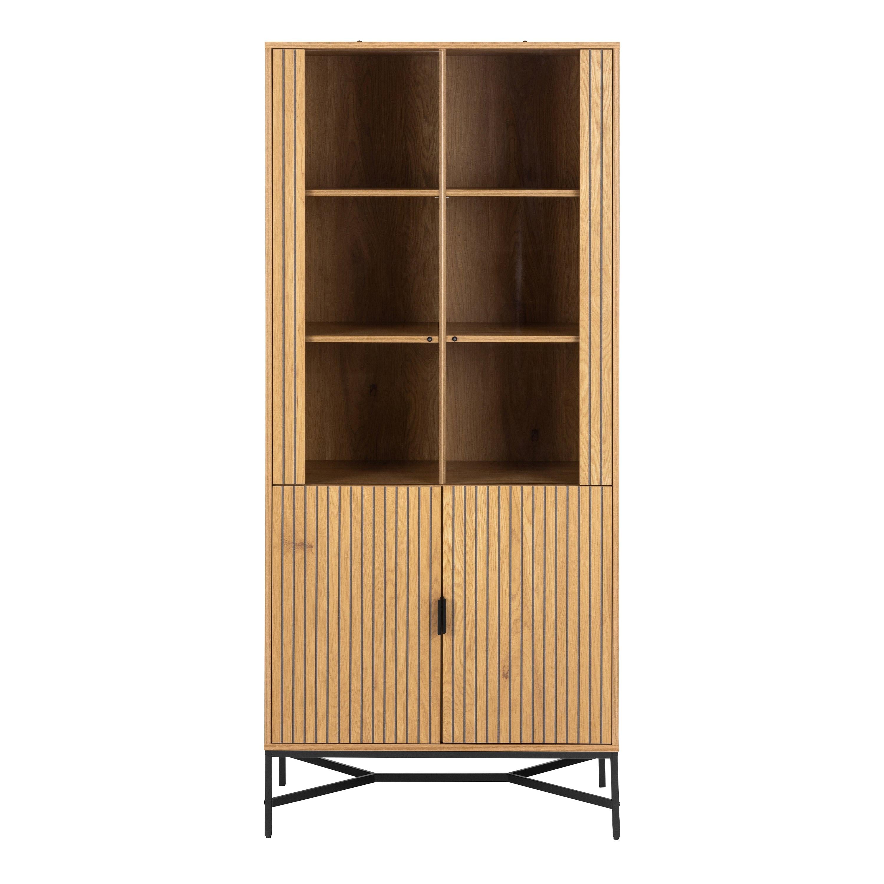 Jaipur Display Cabinet with 4 doors and 6 Shelves in Wild Oak - image 2