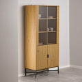 Jaipur Display Cabinet with 4 doors and 6 Shelves in Wild Oak - image 5