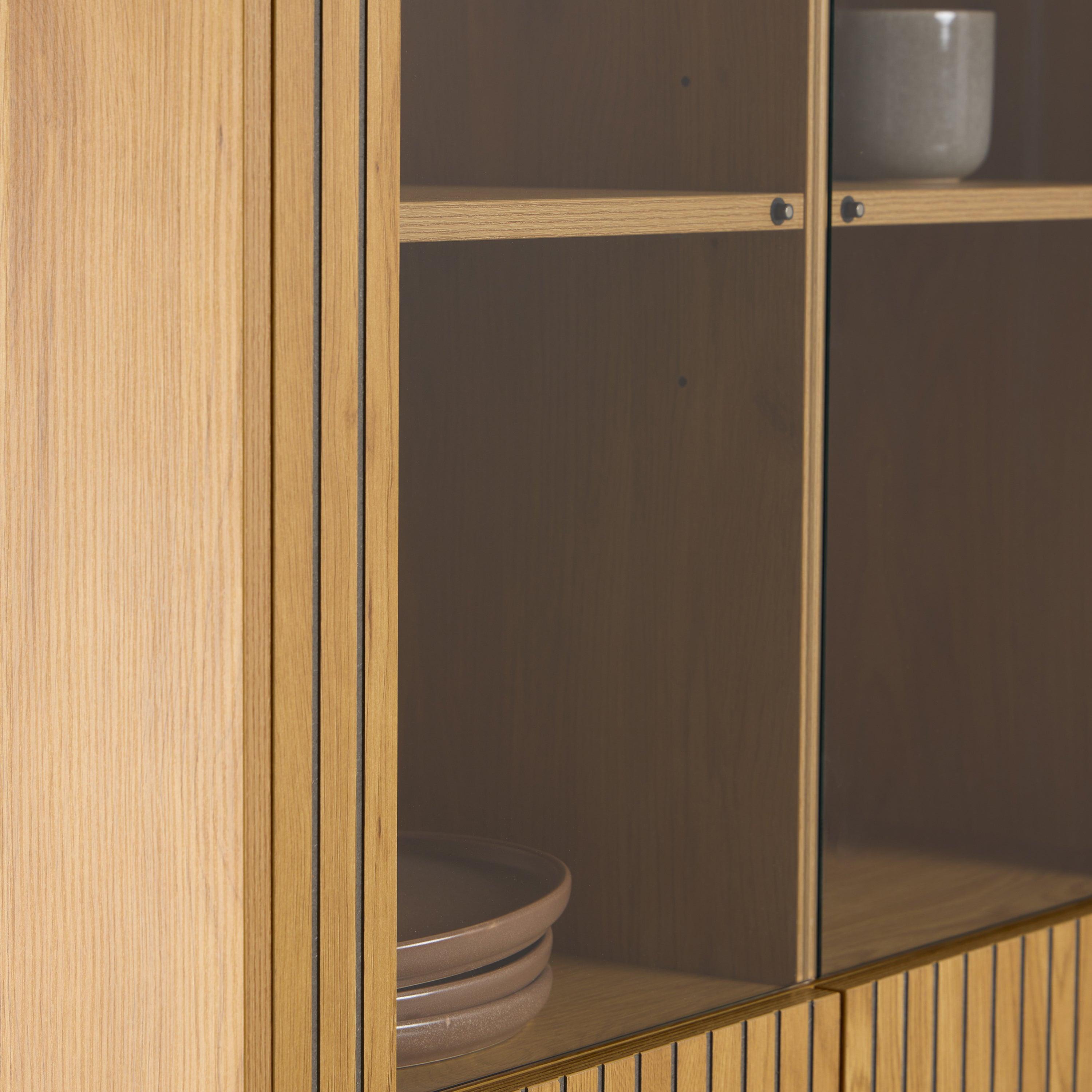 Jaipur Display Cabinet with 4 doors and 6 Shelves in Wild Oak - image 7