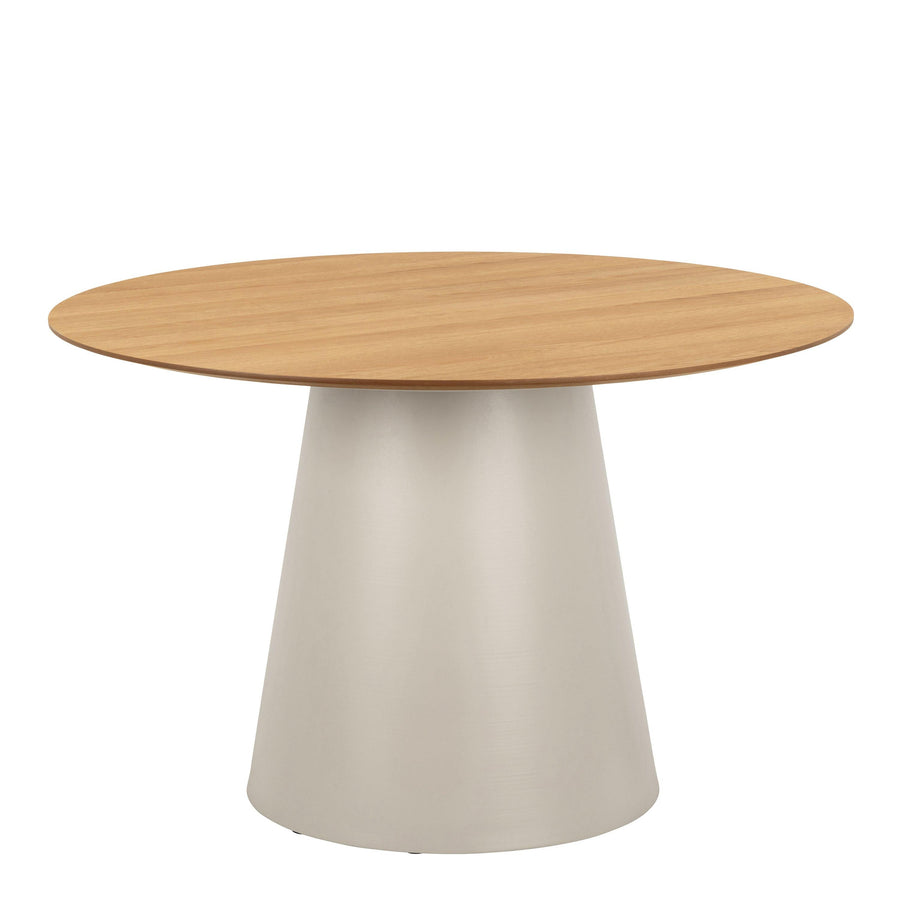 Soli Round Dining Table in Oak/Grey 120cm