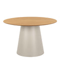 Soli Round Dining Table in Oak/Grey 120cm - image 2