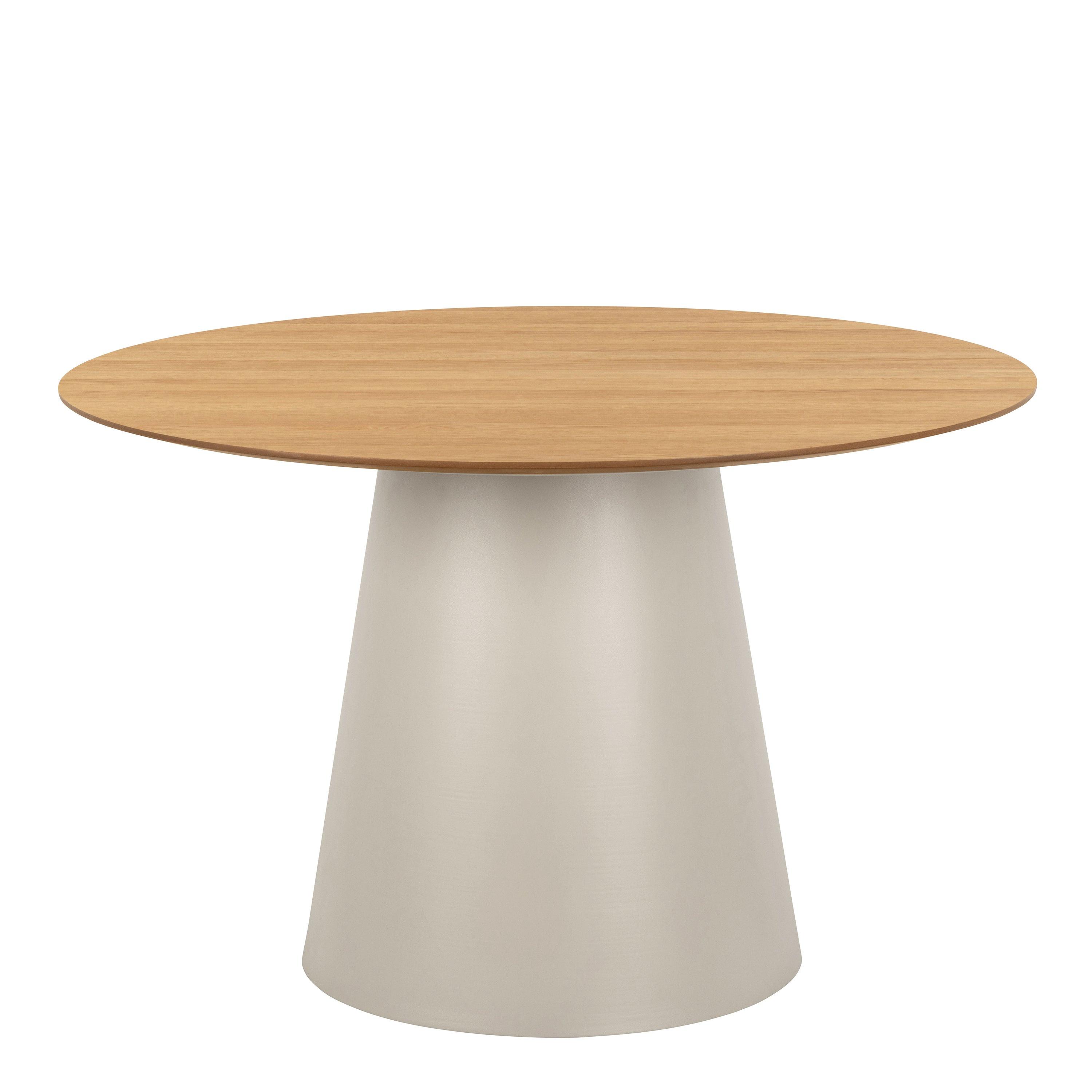 Soli Round Dining Table in Oak/Grey 120cm - image 2