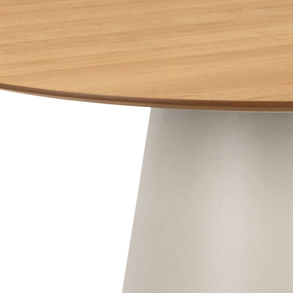Soli Round Dining Table in Oak/Grey 120cm - image 5
