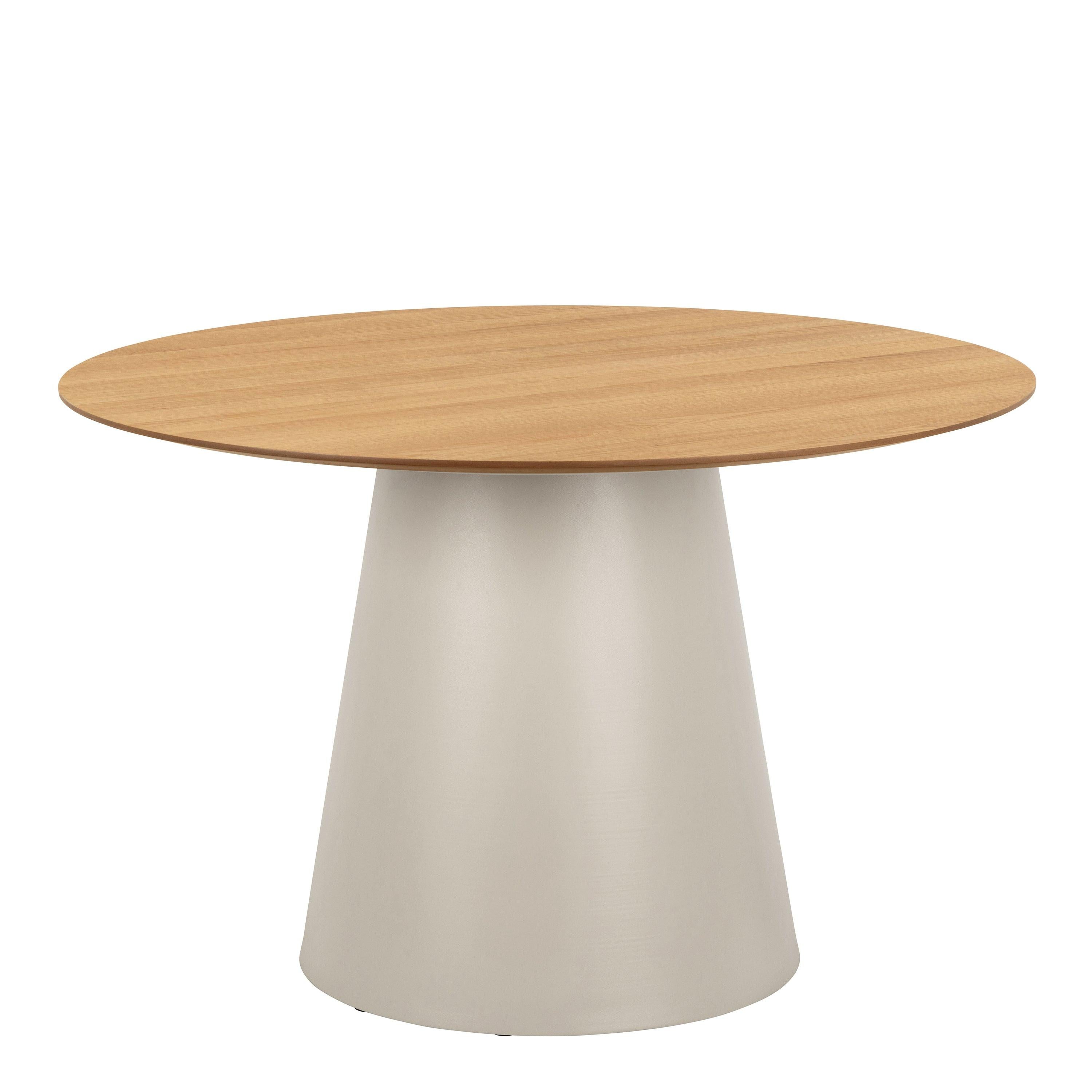 Soli Round Dining Table in Oak/Grey 120cm includes 4 Ella Swivel Beige Dining Chairs - image 2