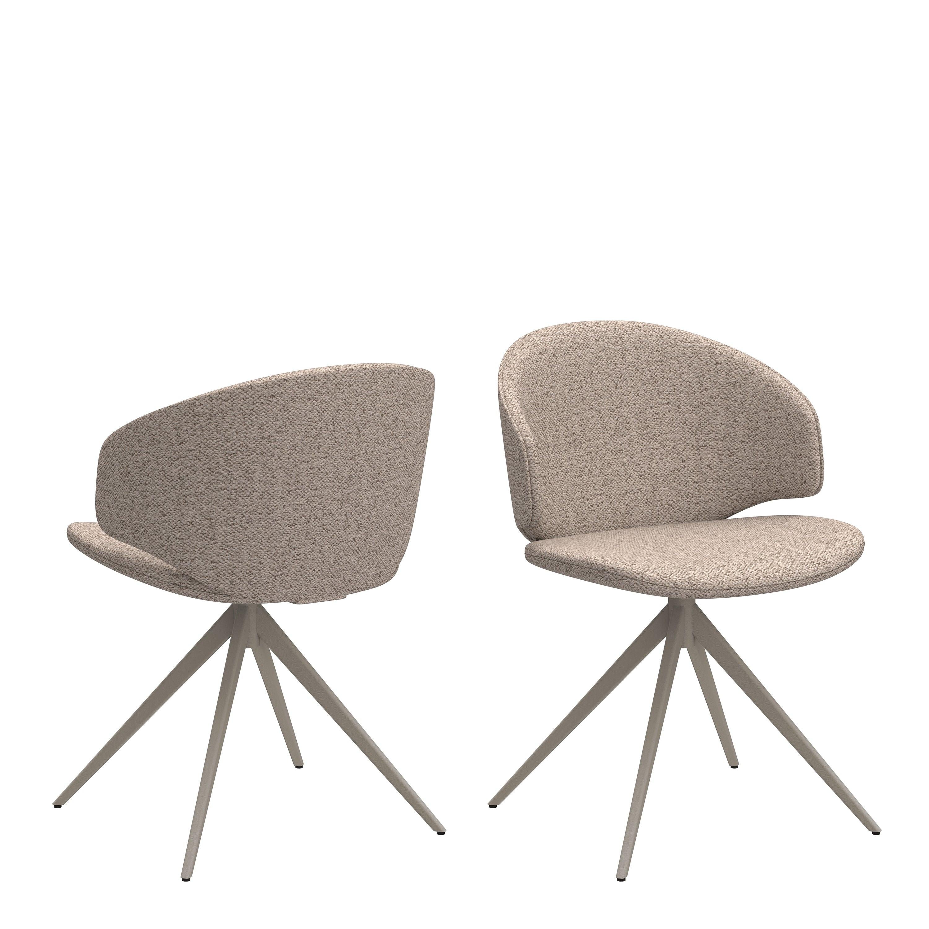 Soli Round Dining Table in Oak/Grey 120cm includes 4 Ella Swivel Beige Dining Chairs - image 6