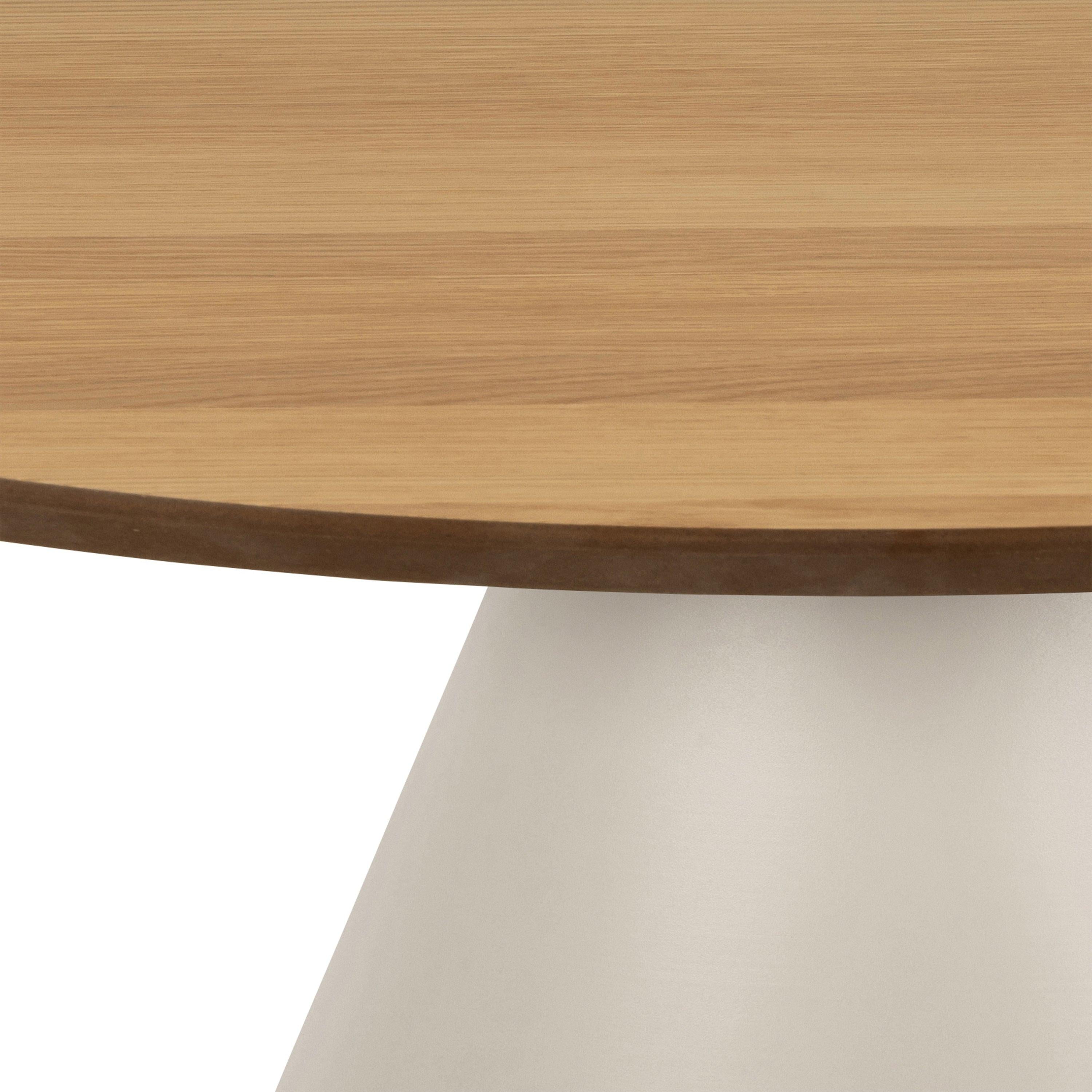 Soli Round Coffee Table in Oak/Grey 85x40cm - image 4
