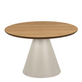 Soli Low Round Coffee Table in Oak/Grey 65x43cm - image 2