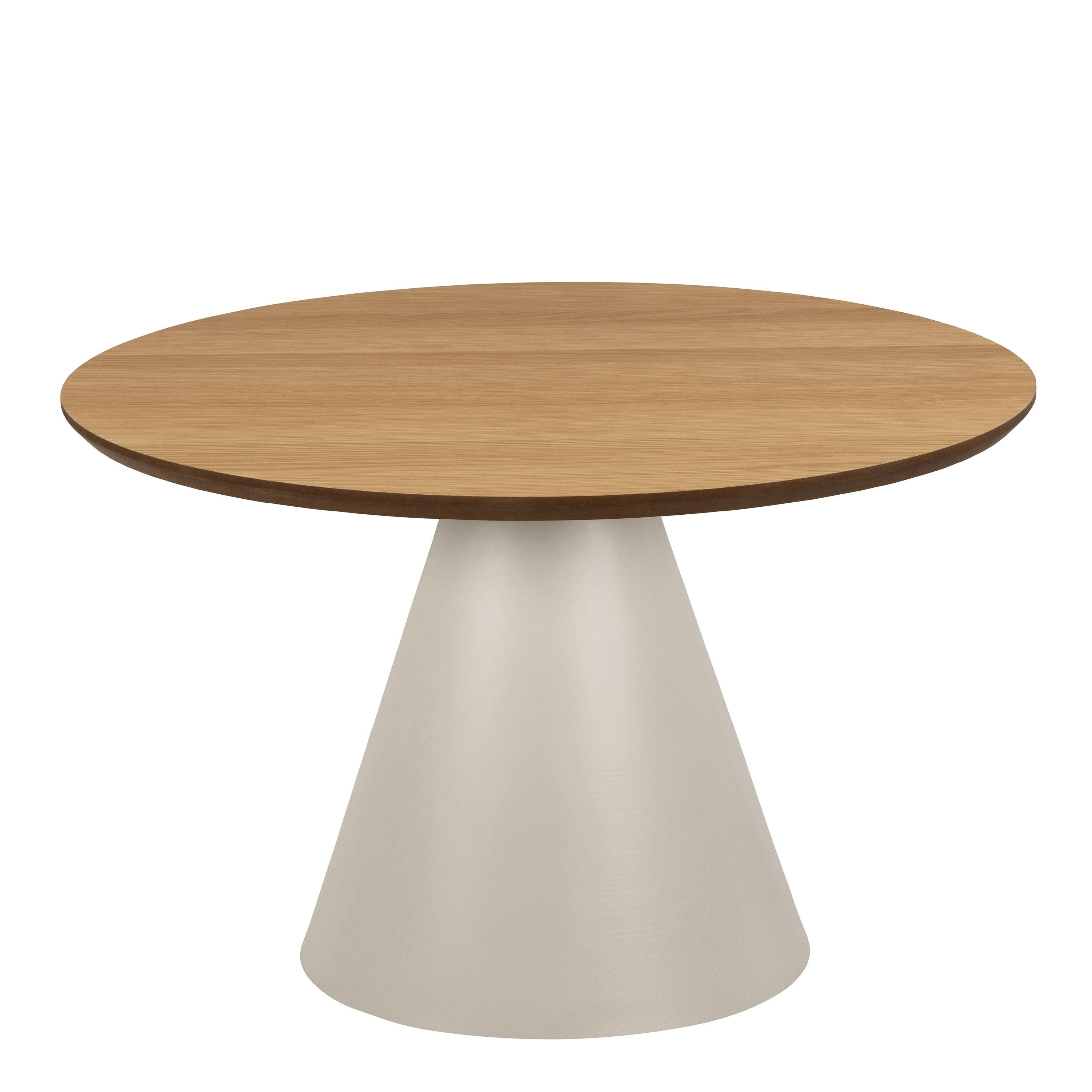 Soli Low Round Coffee Table in Oak/Grey 65x43cm - image 2