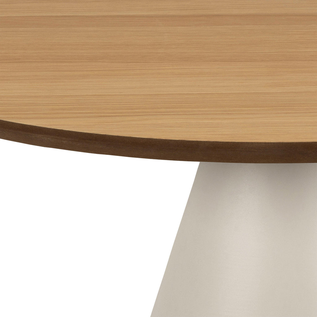 Soli Low Round Coffee Table in Oak/Grey 65x43cm - image 4